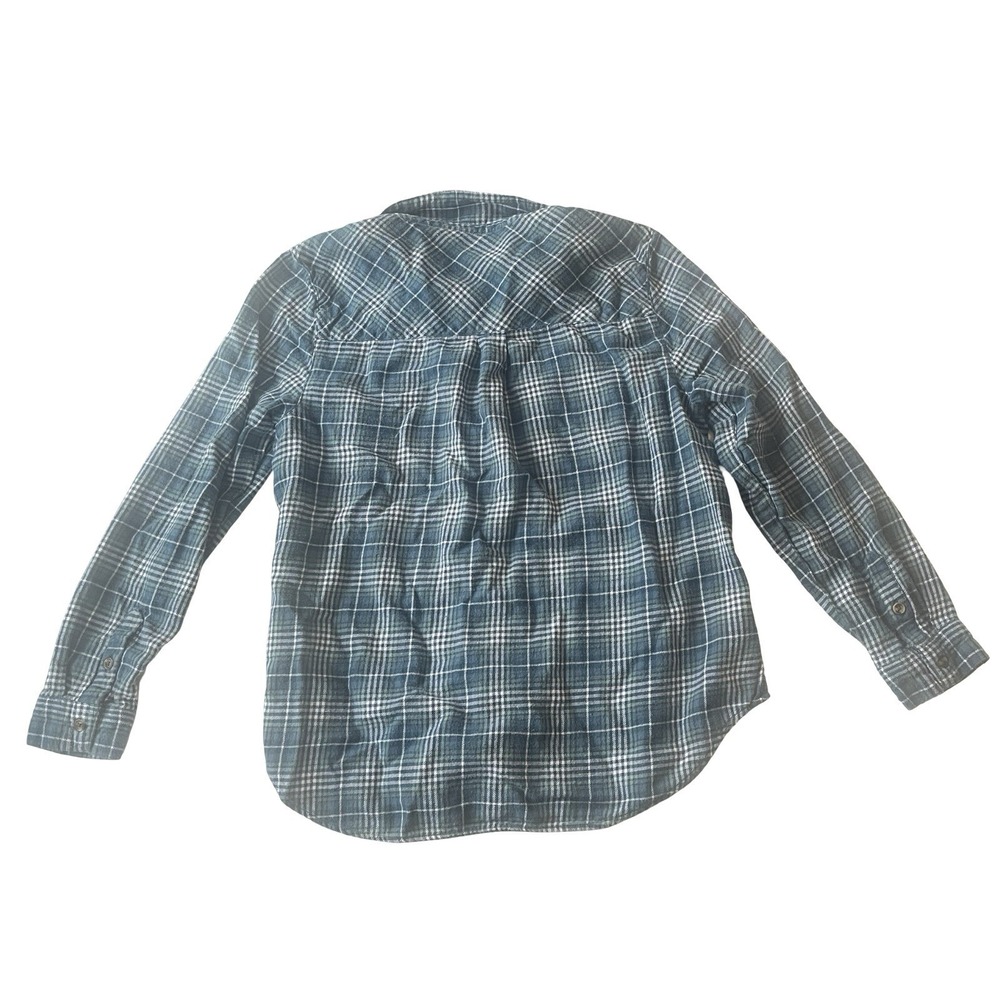 dip Women's‎ Size L Blue White Plaid Button Up 100% Organic Cotton Long Sleeve - Picture 2 of 7